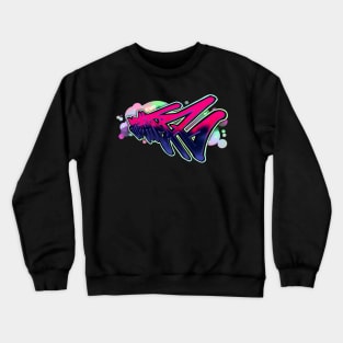 FIGHTER - Street Art Style Text in Pink and Purple Crewneck Sweatshirt